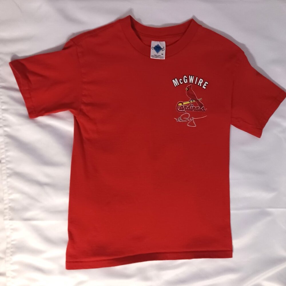 Mark McGwire St. Louis Cardinals Youth M Red T Shirt Short Sleeve 1999